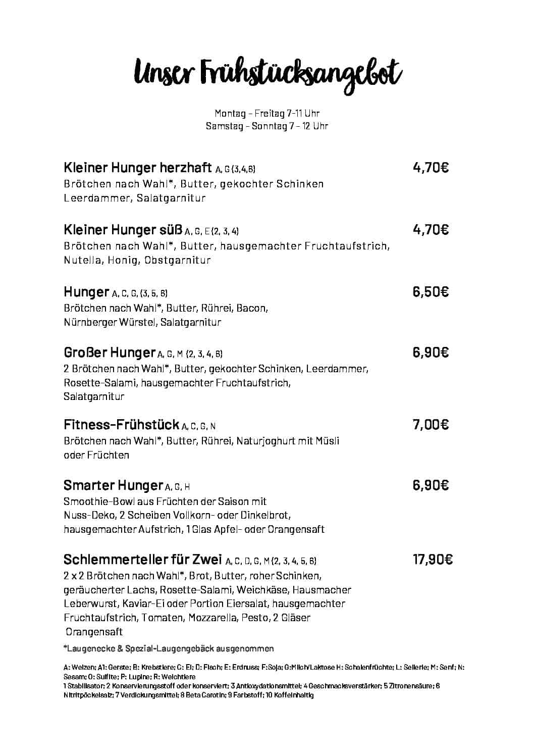 Speisekarte Café Neusörnewitz